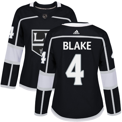 Adidas Los Angeles Kings #4 Rob Blake Black Home Authentic Women Stitched NHL Jersey
